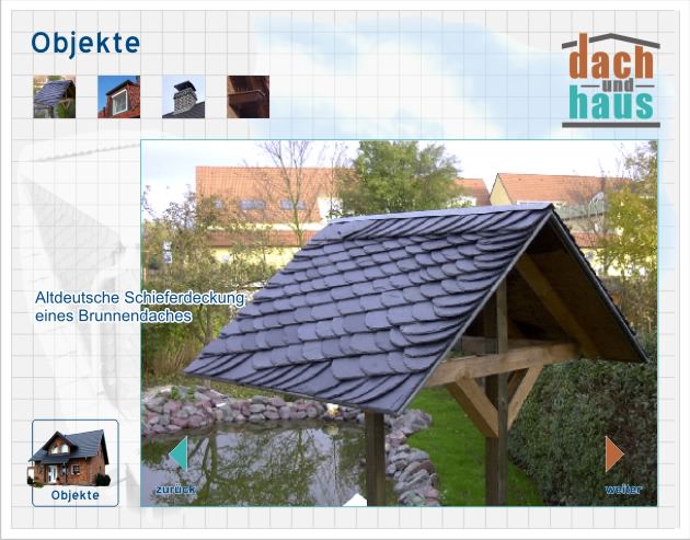 Altdeutsche Schieferdeckung eines Brunnendaches